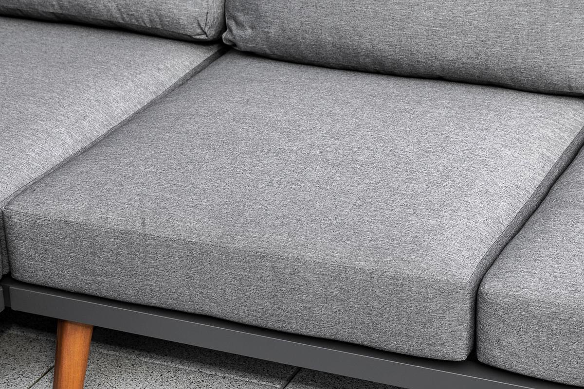 Lounge Garnitura Athen, Masivno - siva/barve grafita, Konvencionalno, kovina/tekstil (287,5/28/287,5cm) - Gardenson