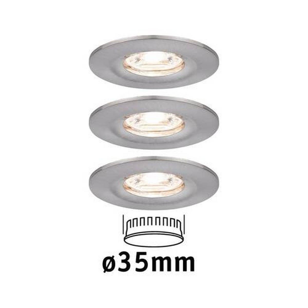 LED-Deckenleuchte Nova mini max. 4 Watt, 3-teilig - Alufarben, Basics, Metall (6,5cm) - Paulmann