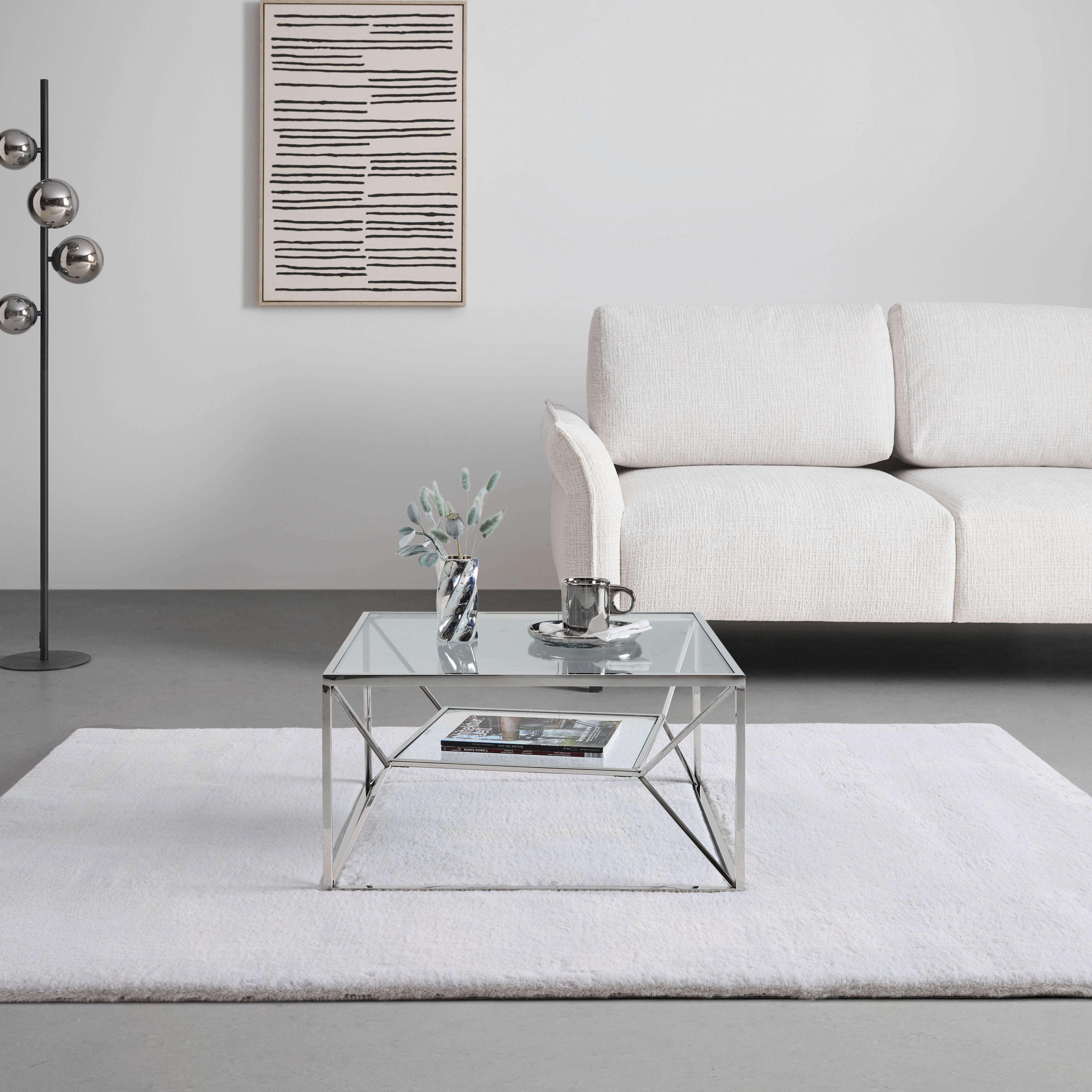 SOFFBORD ANGEL II - kromfärg, Modern, metall/glas (70/70/38cm) - Mömax