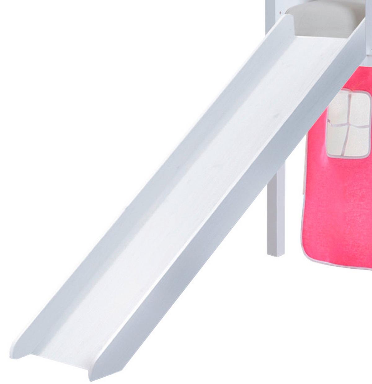 Igralna Postelja Manuel, 90x200, Pink, Tobogan - roza/bela, Natur, les (90/200cm) - MID.YOU