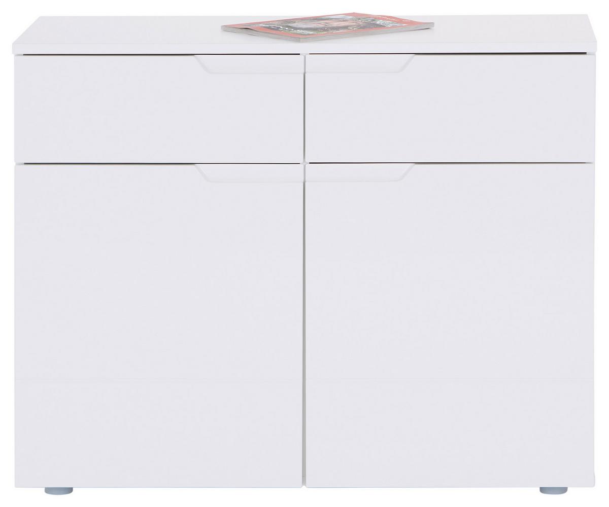 Komoda Hilton - bijela/bijela visoki sjaj, Moderno, drvni materijal/plastika (100/81,4/40cm) - Modern Living