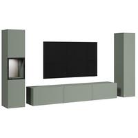 Ansamblu mobilier cameră de zi BERLIN - verde salvie, Design, sticlă/material pe bază de lemn (240/130/31cm) - P & B