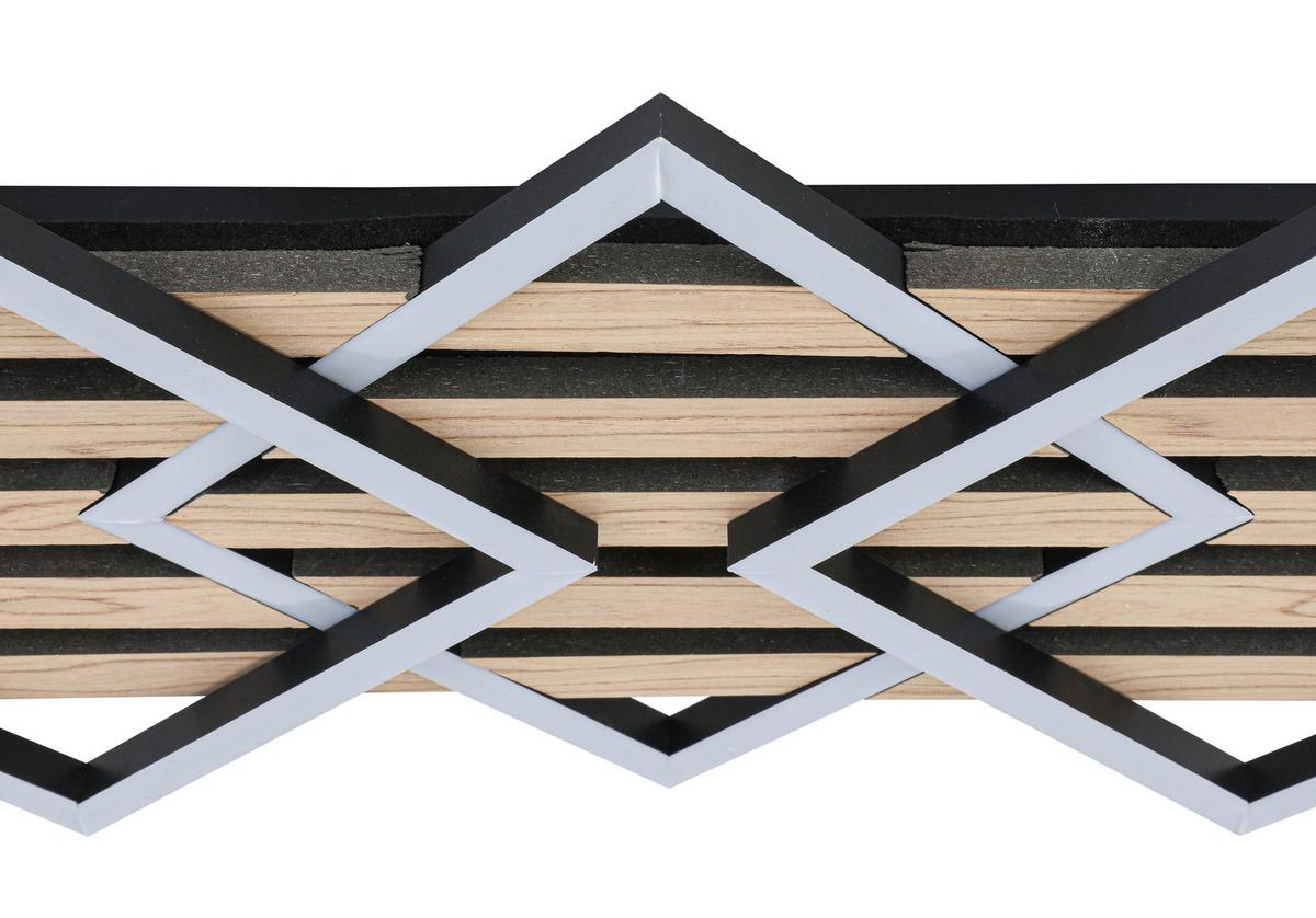 LAMPA SUFITOWA LED CORBY *SBN* - kolor dębowy/czarny, Basics, materiał drewnopochodny/tworzywo sztuczne (63/29/7,5cm) - Novel