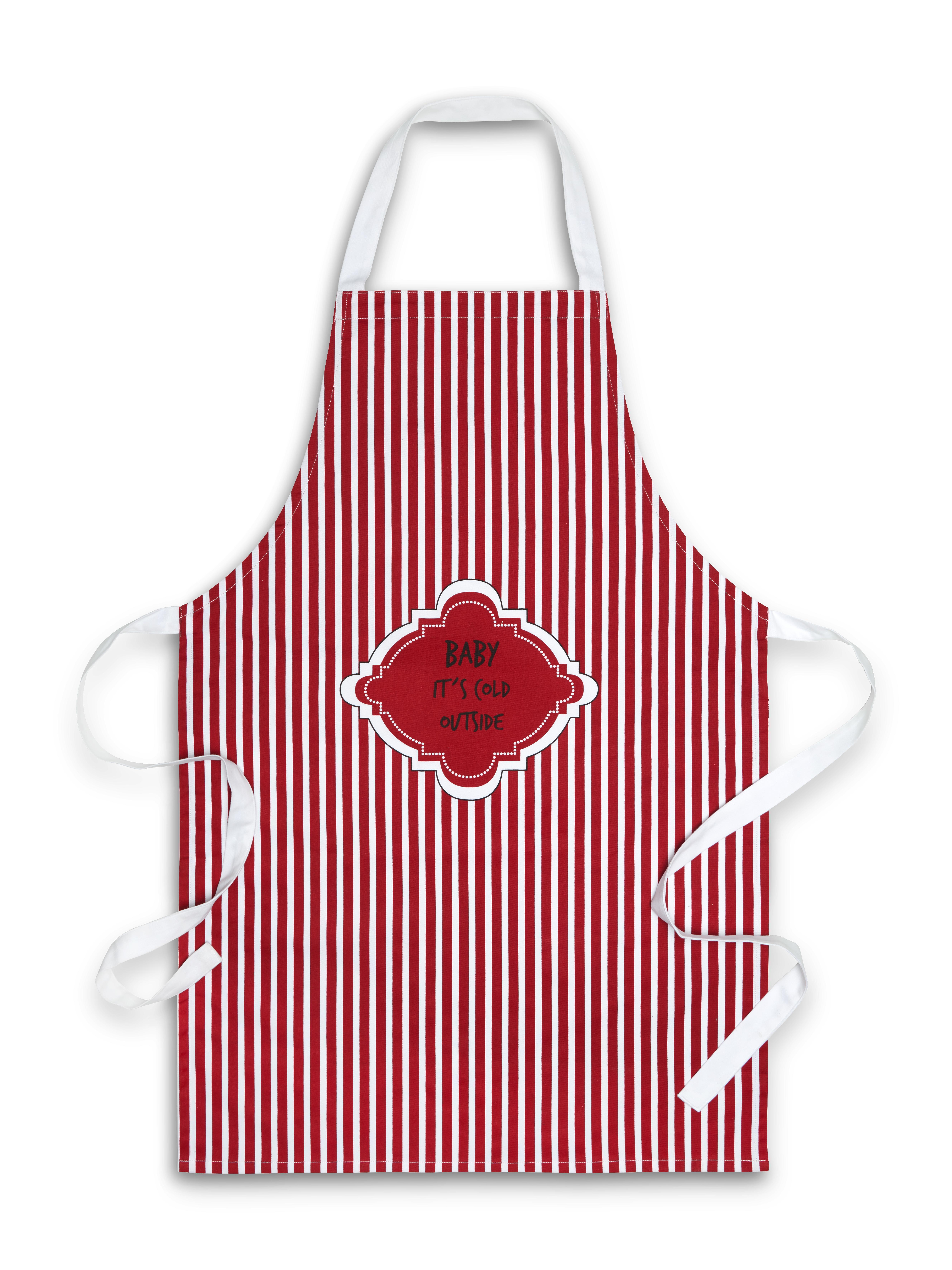 Schürze Baby it's cold in Rot/Weiß - Rot/Weiß, Textil (60/90cm) - Modern Living