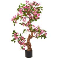 Kunstblume Mauve/Braun/Schwarz - Mauve/Schwarz, Basics, Holz/Kunststoff (130cm)