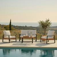 Kerti Garnitúra Alexa - krémszínű/antracit, Modern, textil/fa (150/81/85,5cm) - Bessagi Garden