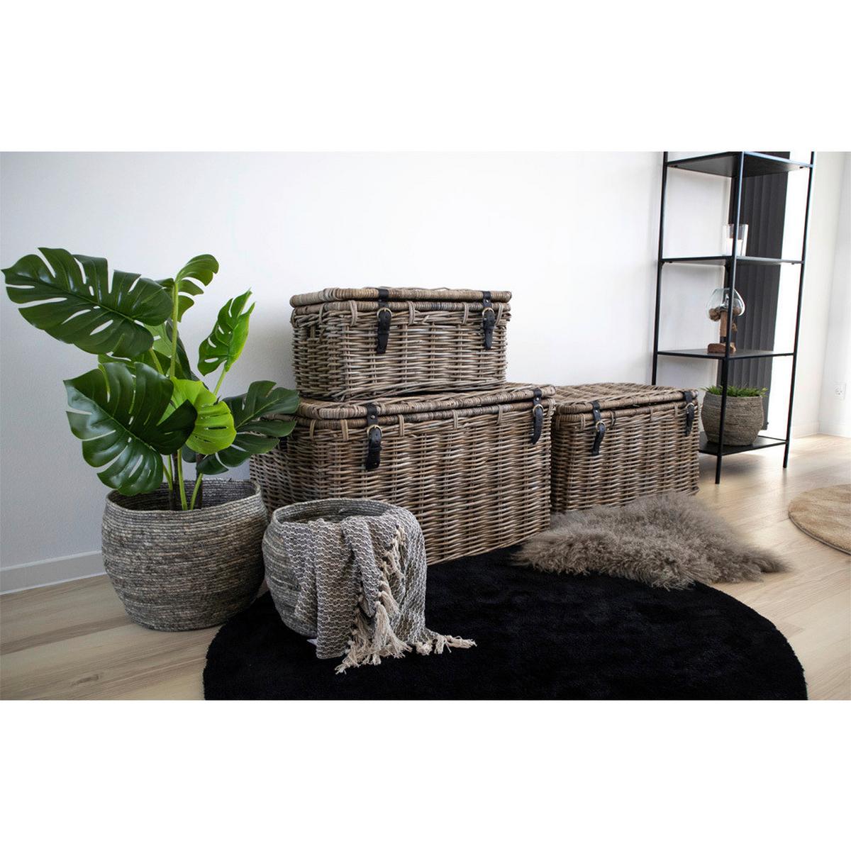 Korbset Depot Storage Trunk Naturfarben, 3er Set - Naturfarben, Basics, Naturmaterialien (81/48/51cm)