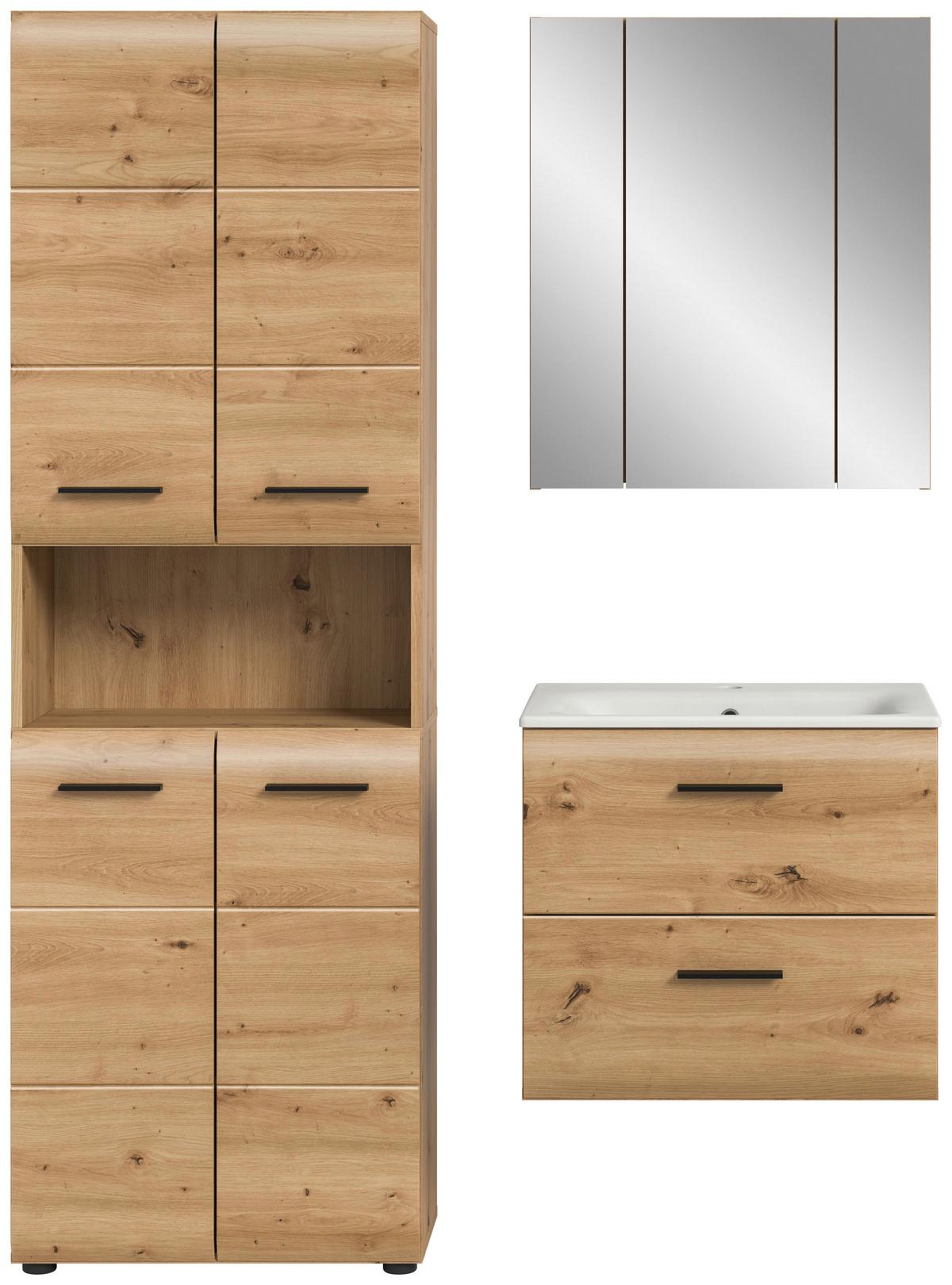 BADEZIMMER ICE - Weiss/Schwarz, Basics, Keramik/Holzwerkstoff (120cm) - MID.YOU