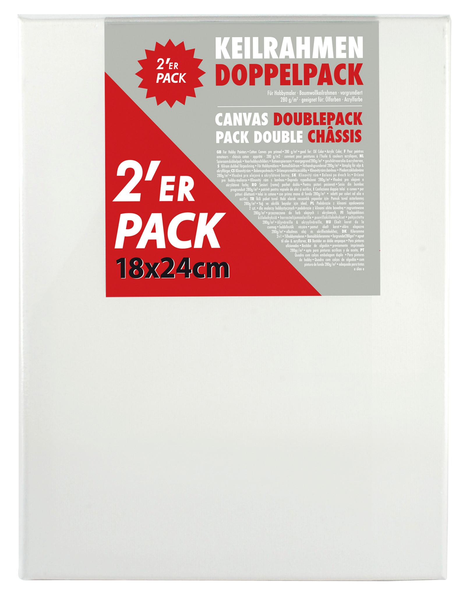 Keilrahmen Leonardo Weiß ca. 18x24cm, 2 Stk. - Weiß, Basics, Karton/Textil (18/24cm) - Premium Living