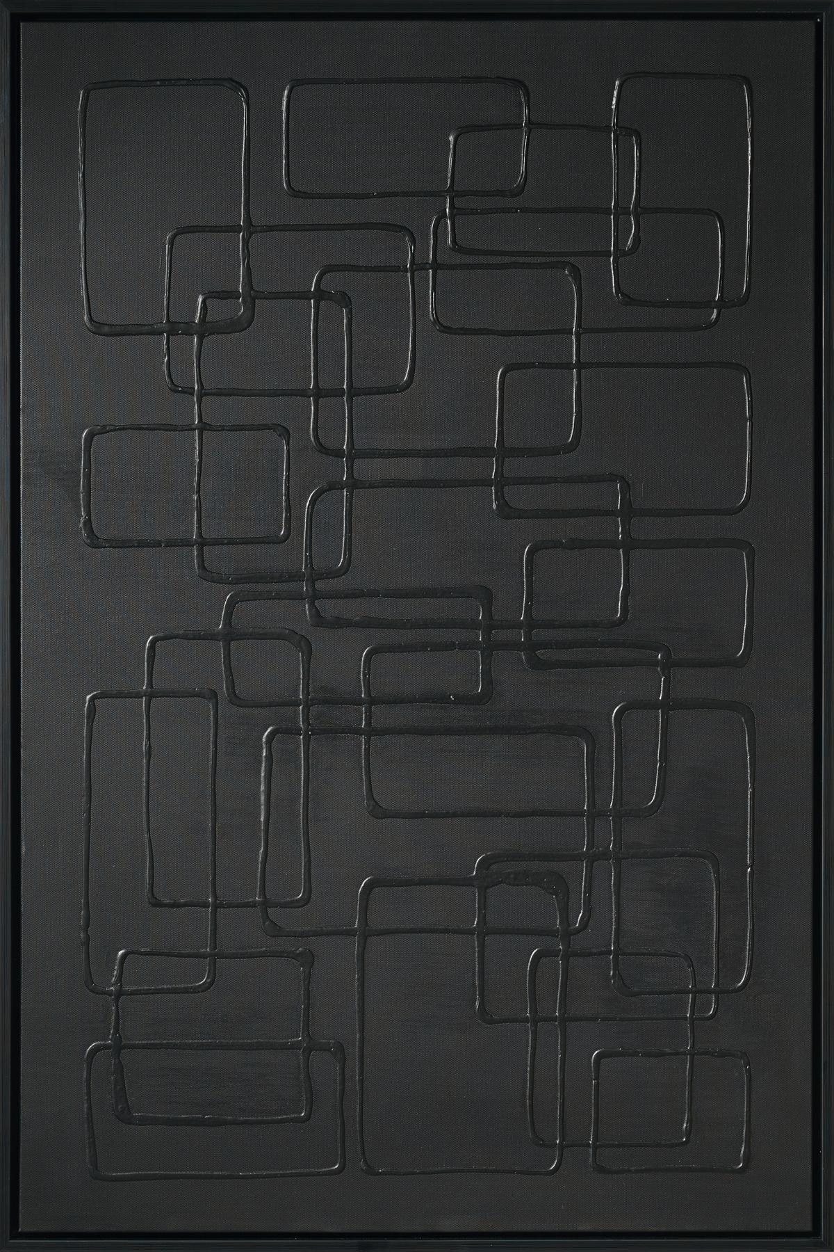 Tablou cu ramă Denise Small cca. 60x90 cm - negru, plastic/lemn (60/90cm) - Premium Living