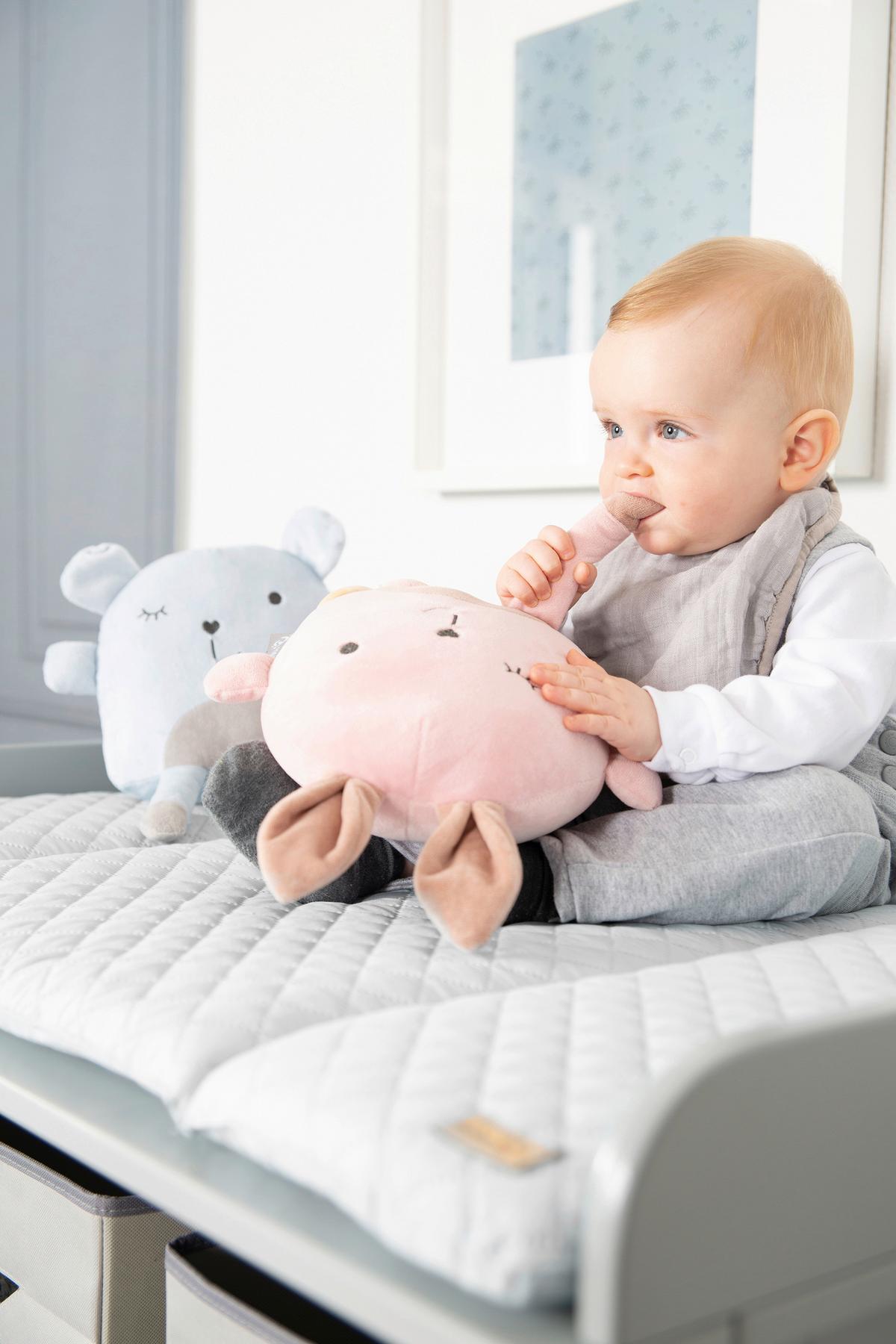 Wickelauflage Bear Grau ca. 85x75cm - Grau, KONVENTIONELL, Textil (85/4/75cm) - Roba