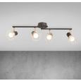 Deckenleuchte Jessy 4-flammig - Schwarz/Kupferfarben, MODERN, Metall (75/9/15cm) - Modern Living