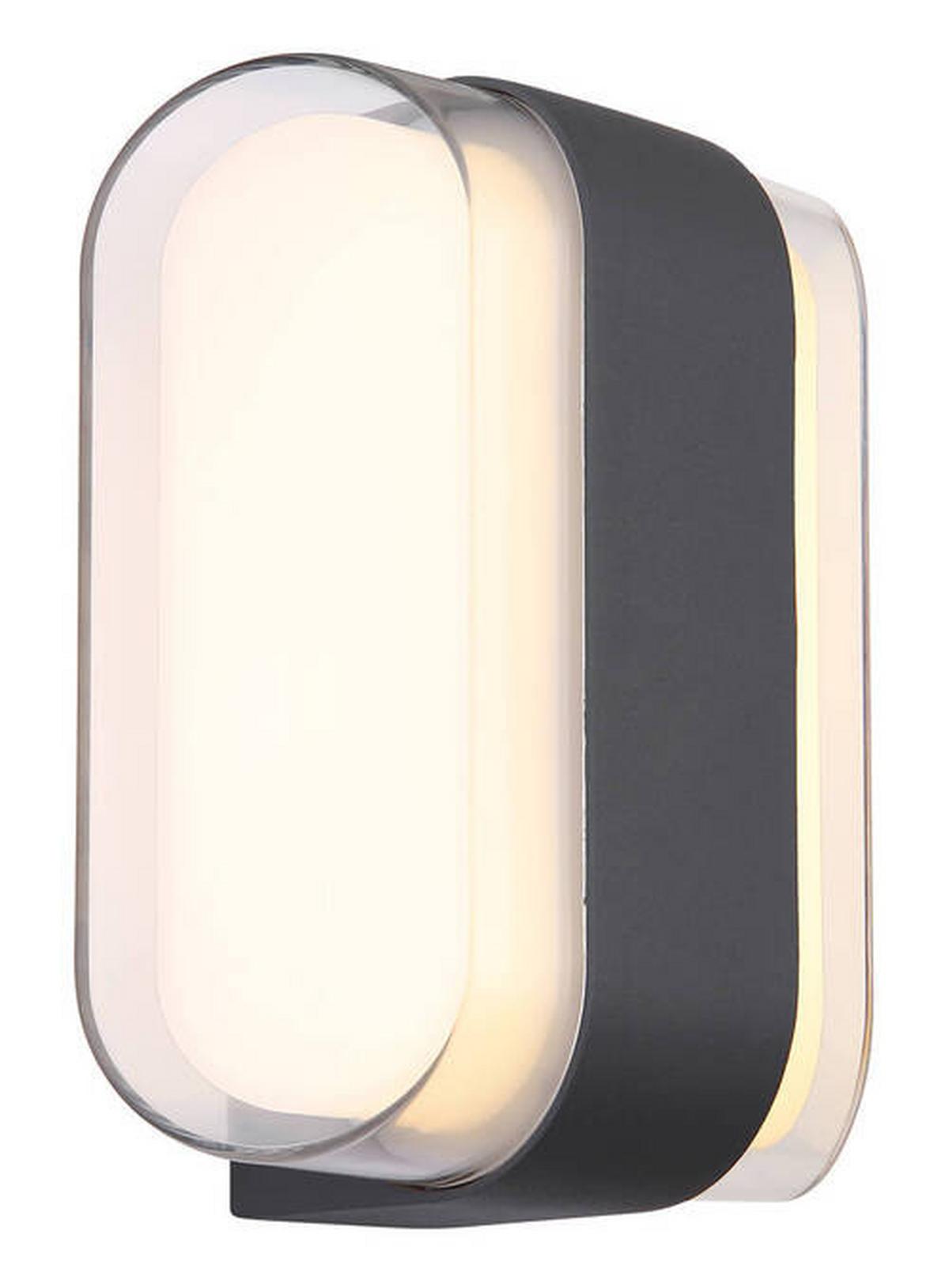 Zunanja Stenska Svetilka Plixon, S Sijalko - opal/antracit, Design, kovina/umetna masa (16/7,8/12,5cm) - Globo