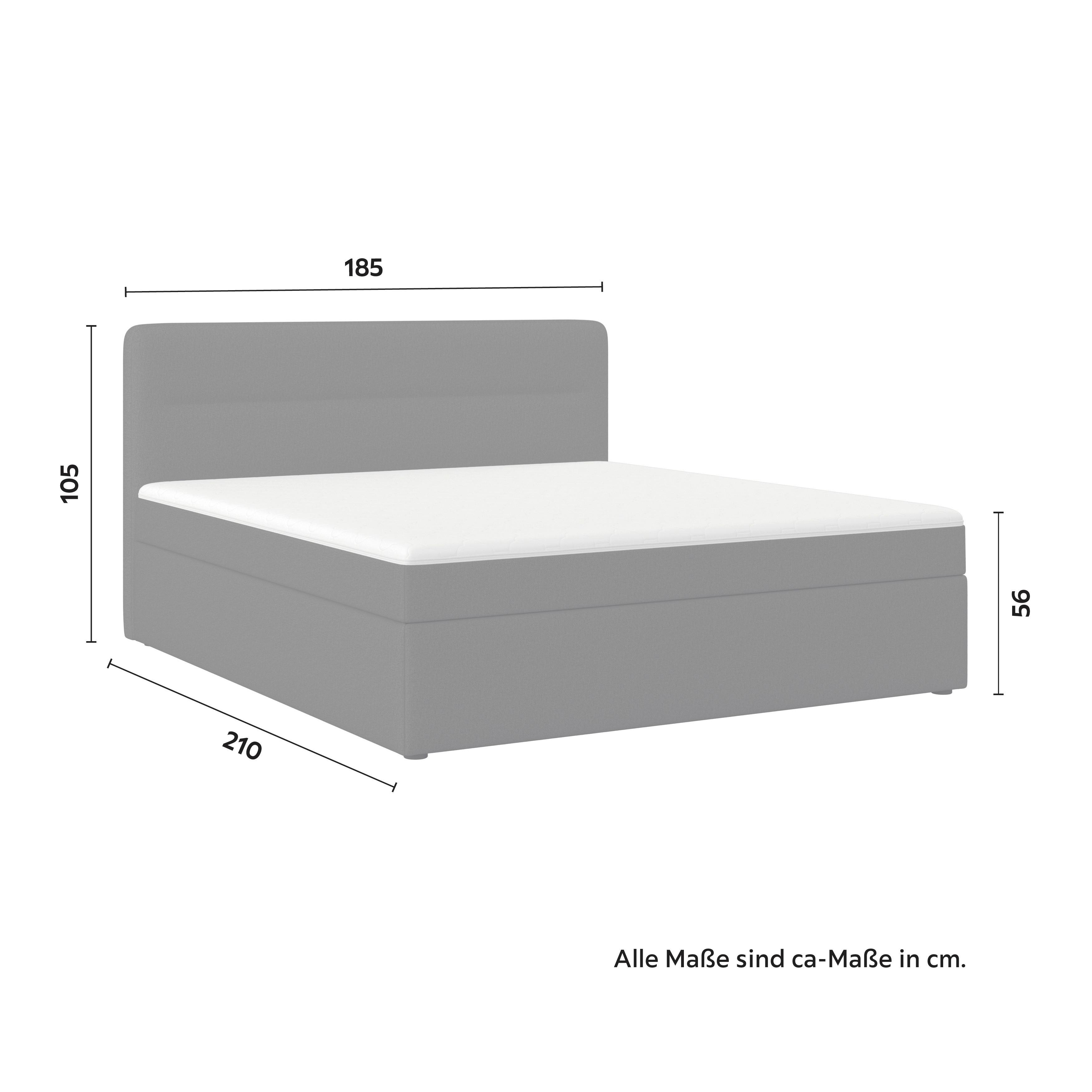 BOXSÄNG MARCO - brun/svart, Modern, trä/textil (180/200cm) - Bessagi Home