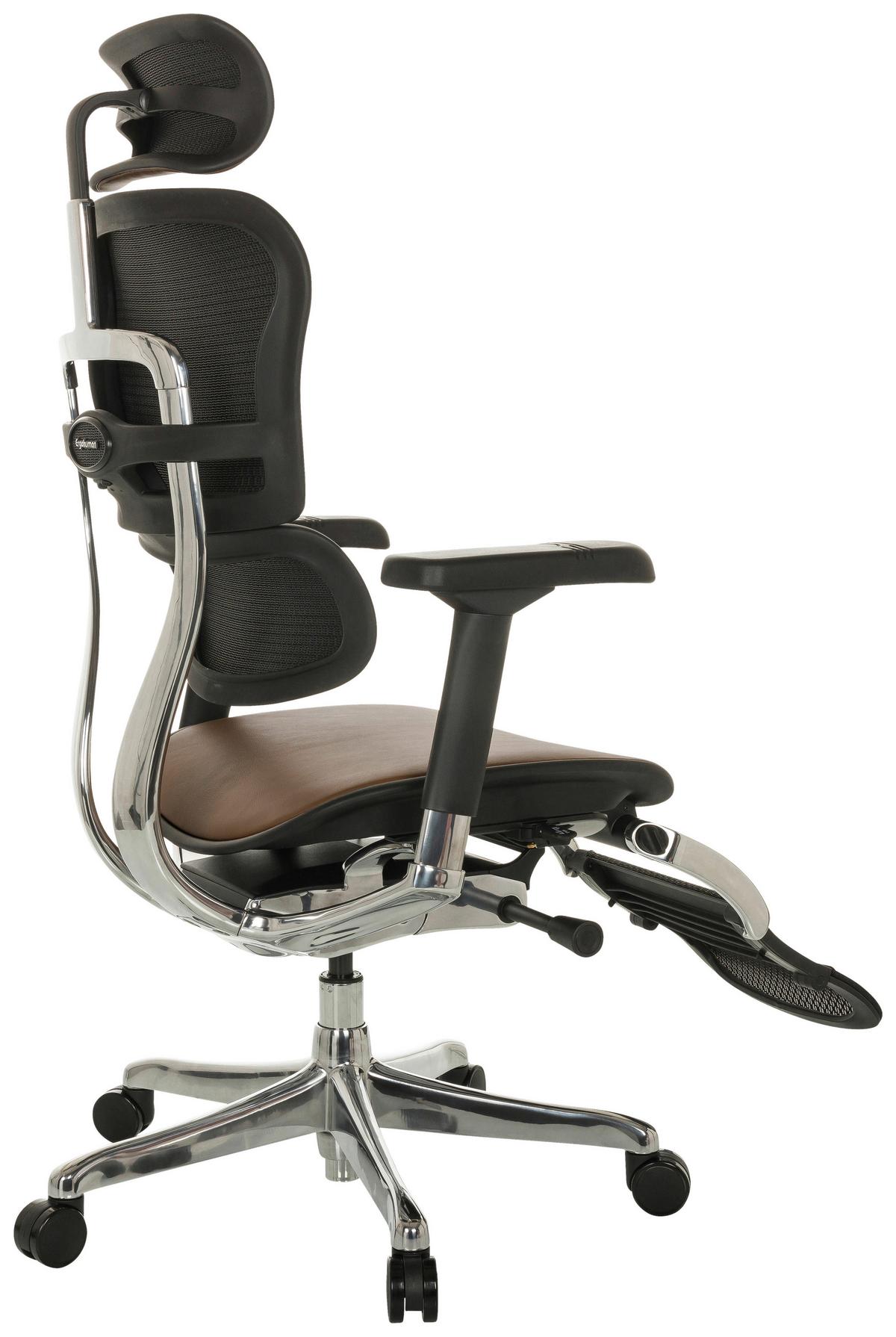 Pisarniški Stol Ergohuman Plus, Rjava - srebrne barve/rjava, Moderno, kovina/umetna masa (76/119 - 138/64cm) - MID.YOU
