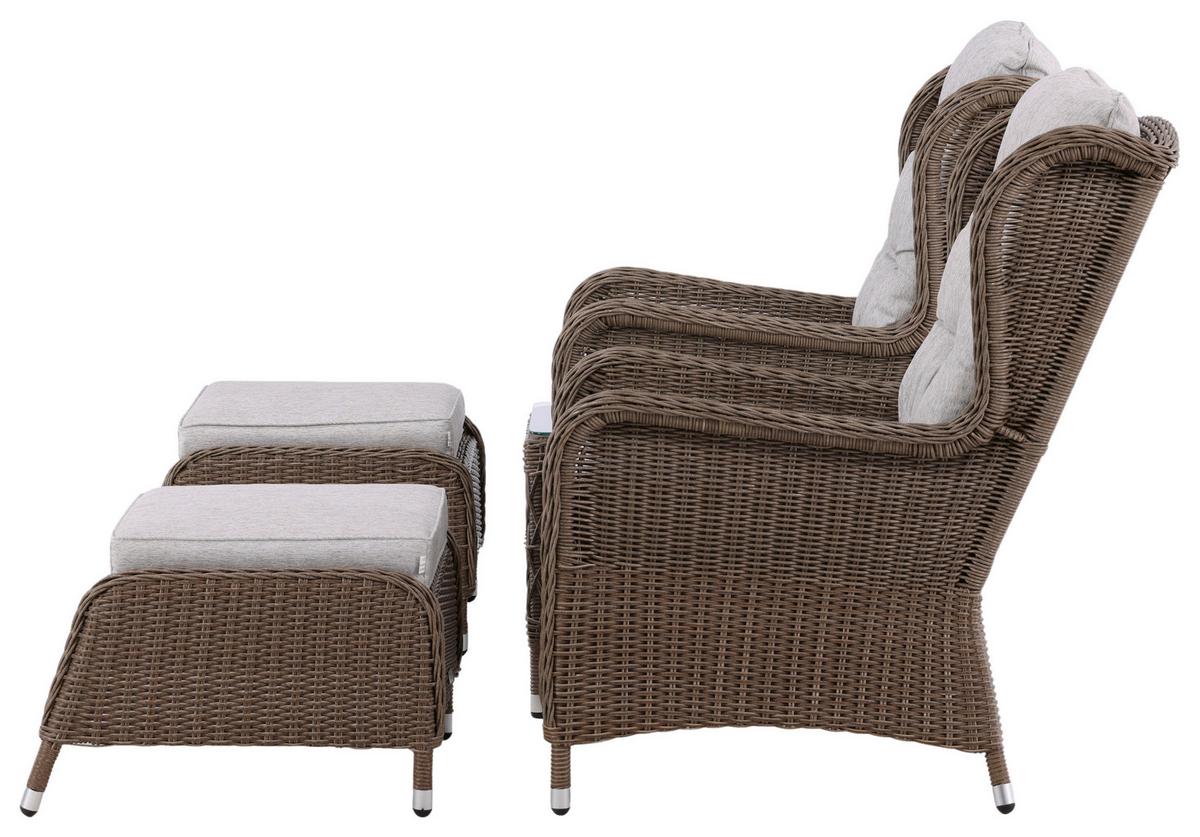 LOUNGEGARNITUR WASHINGTON - Beige/Braun, KONVENTIONELL, Kunststoff/Textil - Gardenson