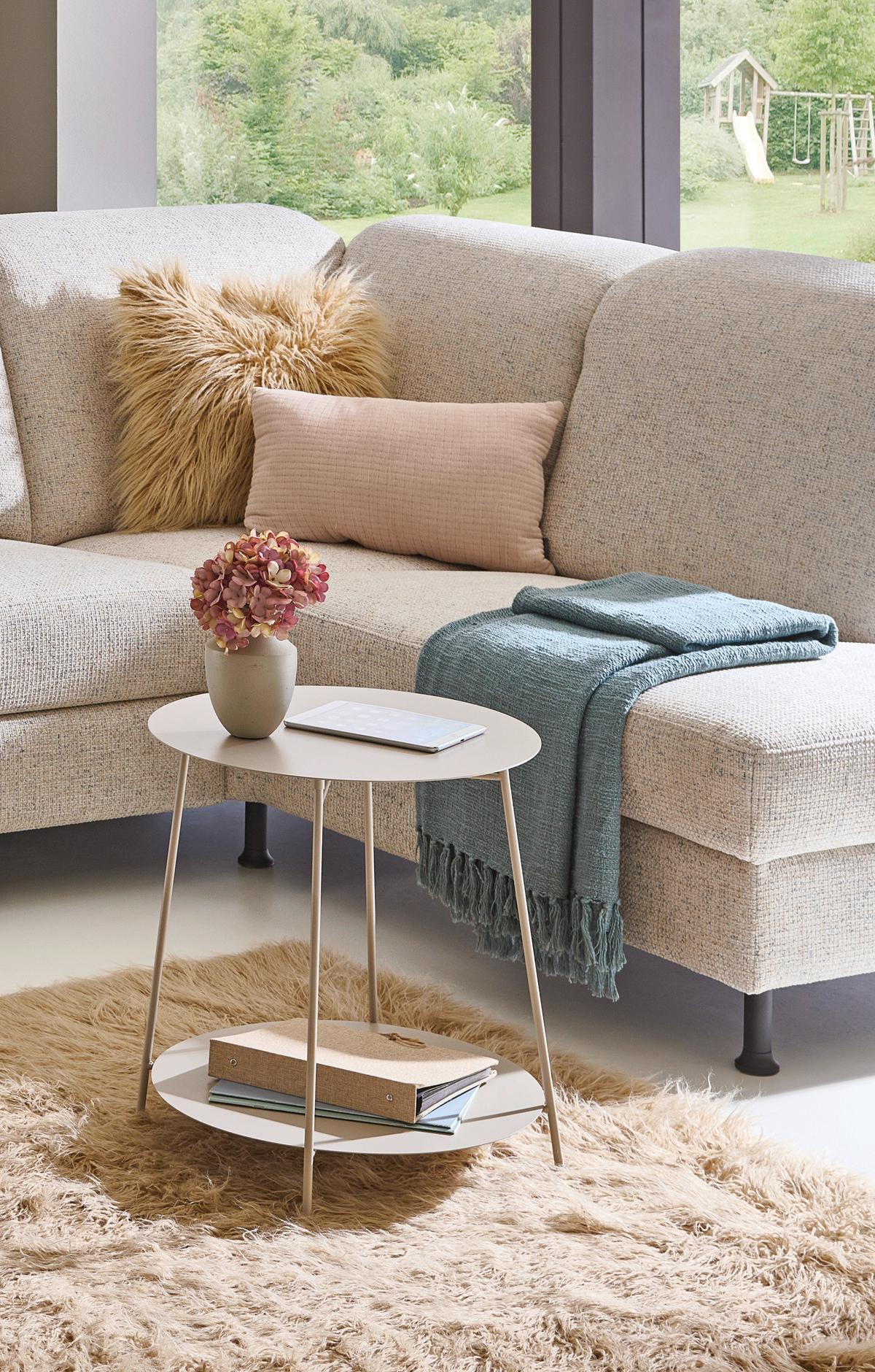 STOLIK BOCZNY ENNO 2 - kaszmir, Trend, metal (50/50cm)