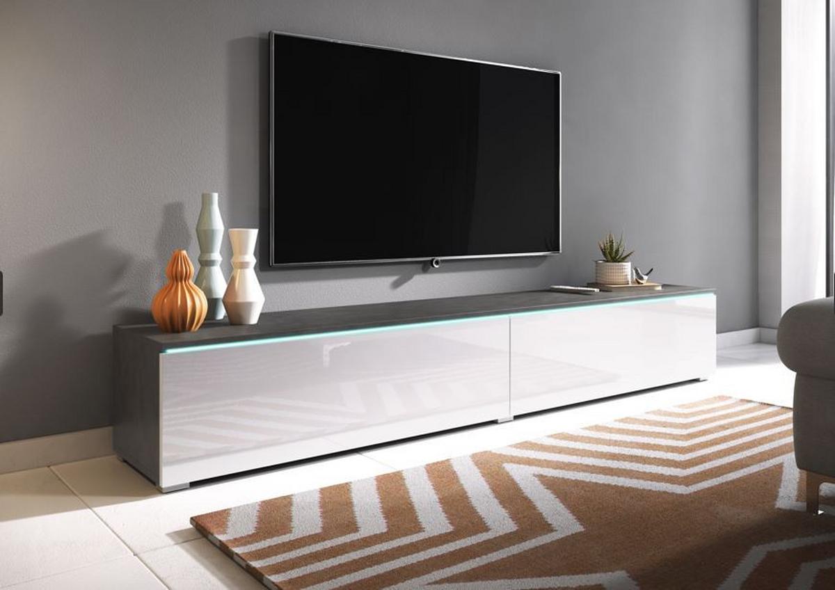Nizka Omarica Lowa, Antracit, Bela, Led - siva/bela, Trendi, umetna masa/leseni material (180/30/33cm) - P & B