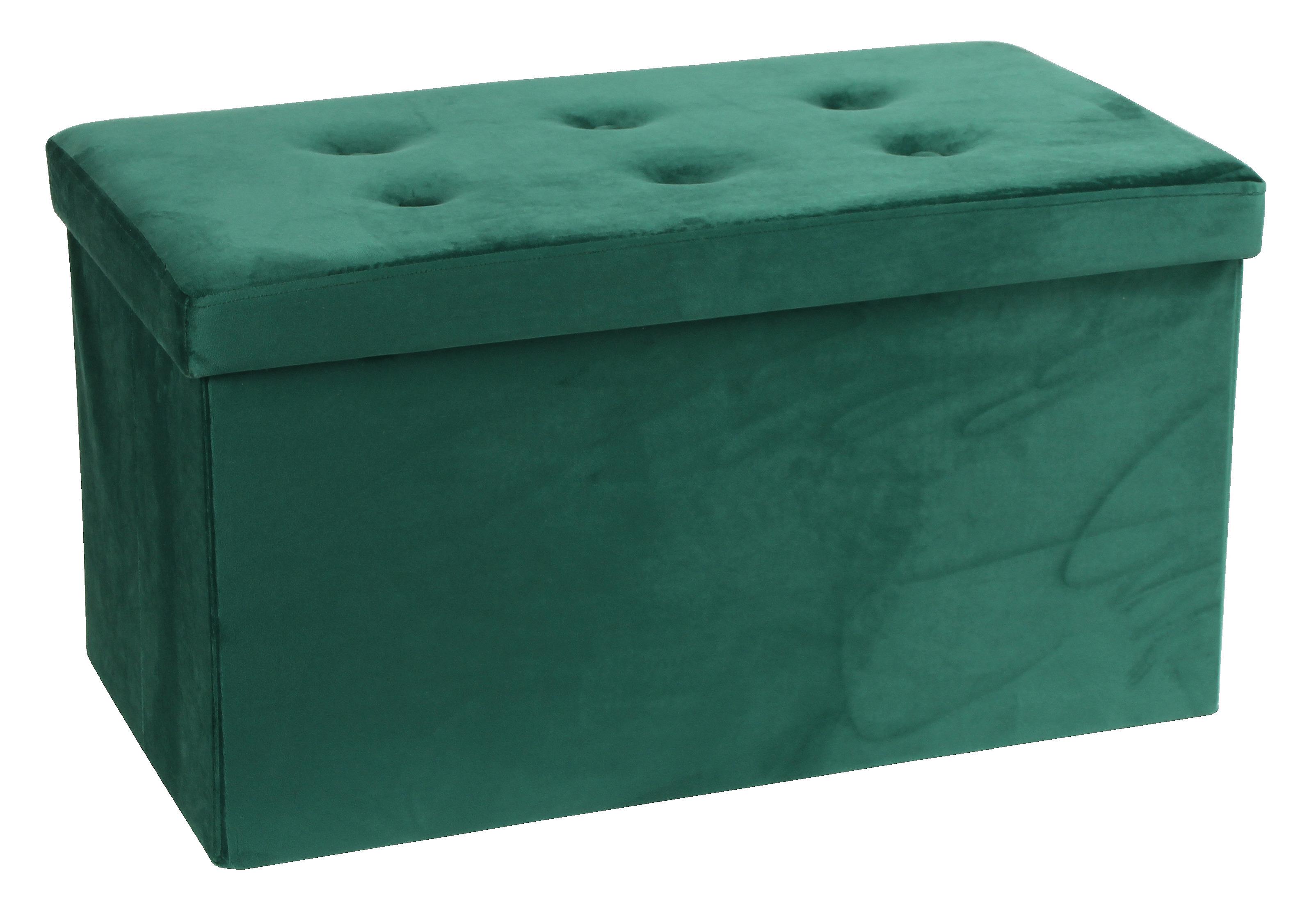 Zaboj Za Sedenje Velvet, Zelena, Žamet - zelena, Moderno, tekstil (70/38/38cm) - MID.YOU