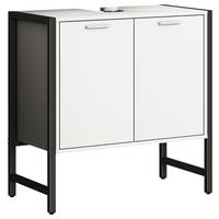 Waschbeckenunterschrank Edino - Weiss/Silberfarben, Modern, Holzwerkstoff/Metall (60/60/30cm) - MID.YOU