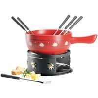 FONDUESET 931893 - Rot/Schwarz, Trend, Keramik/Metall (34/22,5/19cm) - Mäser