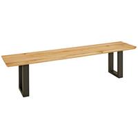 Sitzbank in Schwarz/Eichefarben - Eichefarben/Schwarz, MODERN, Holz/Metall (180/50/40cm) - Premium Living
