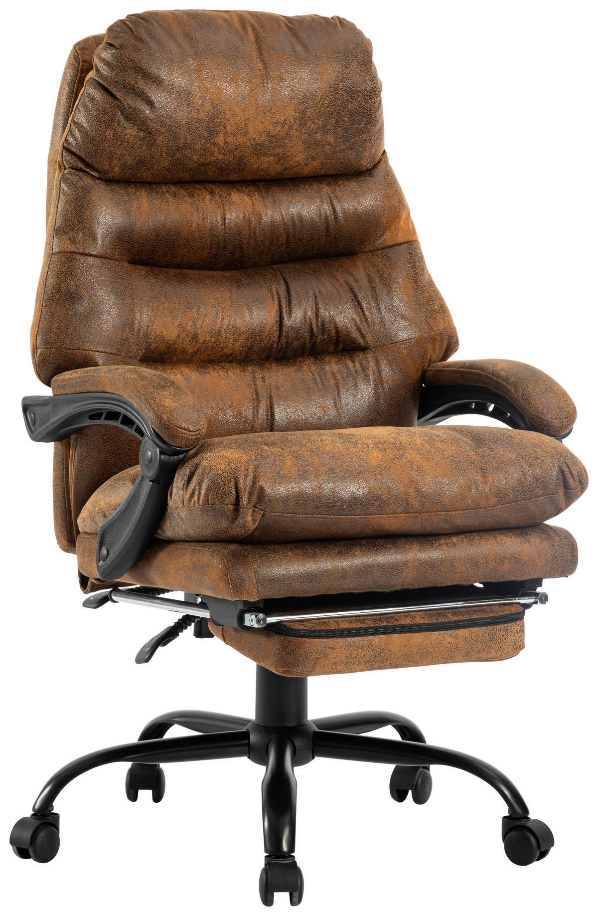 FOTEL SZEFA BIG BOSS - czarny/brązowy, Modern, tworzywo sztuczne/metal (64/114-122/72cm) - MID.YOU