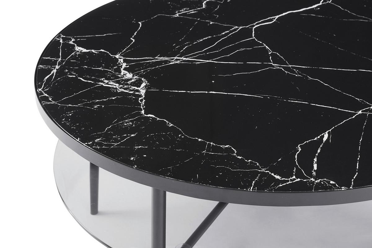 Klubska Miza Marble, Črna - črna, Design, kovina/steklo (81/45cm) - Livetastic