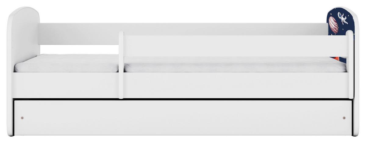 Otroška Postelja Babydreams, Bela, 80x160cm - bela/barve breze, Moderno, tekstil/leseni material (80/160cm) - MID.YOU