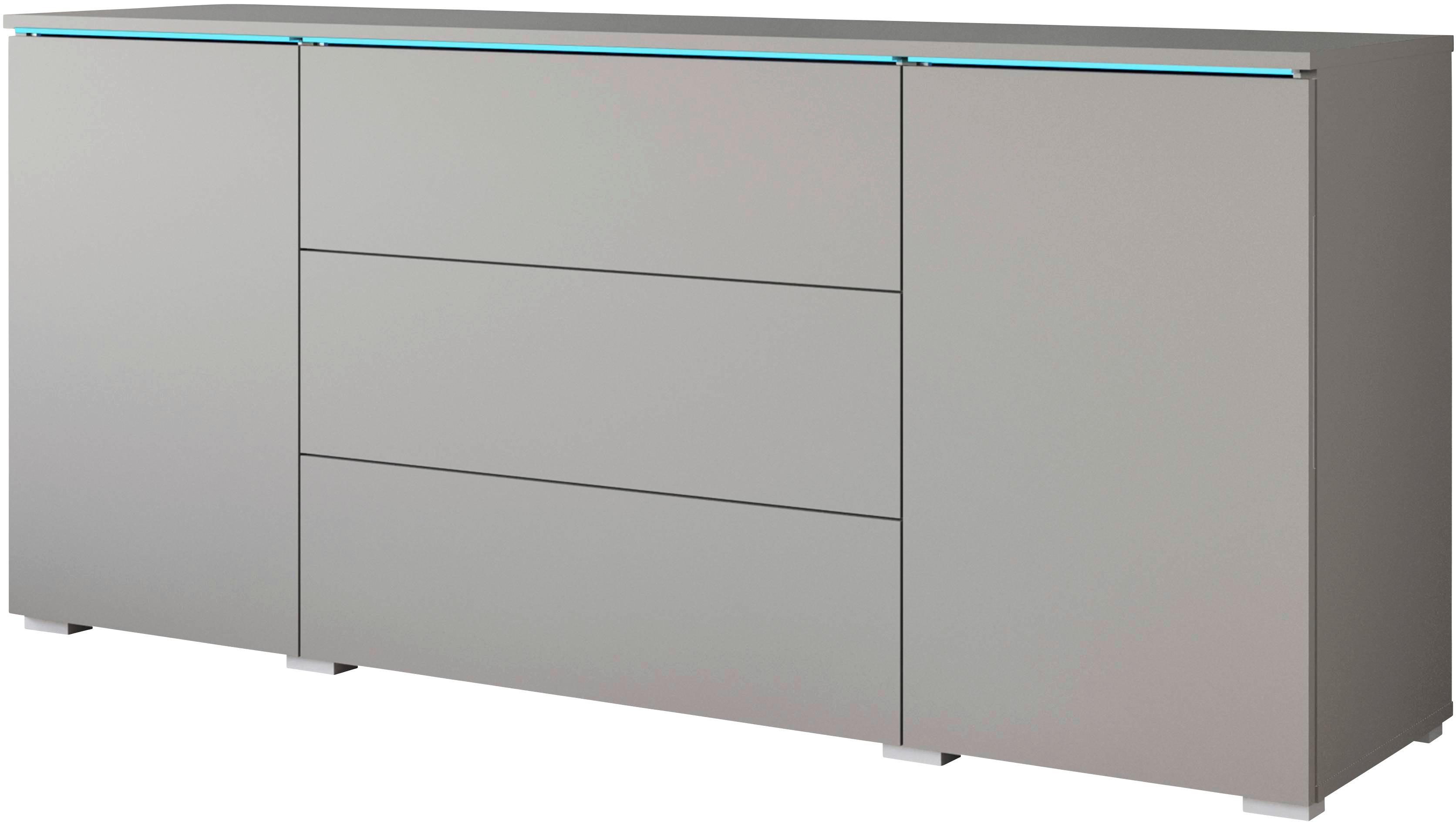 Komoda Vera - siva, Trend, drvni materijal/plastika (150/67,9/39,5cm) - P & B