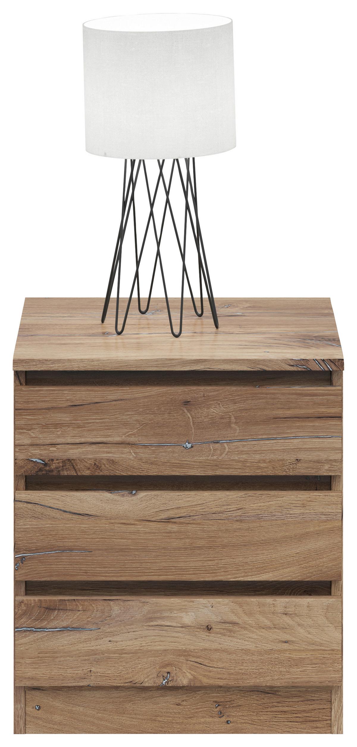NOPTIERA SATURN - culoare lemn stejar/stejar închis la culoare, Konventionell, material pe bază de lemn (45/52/42cm)