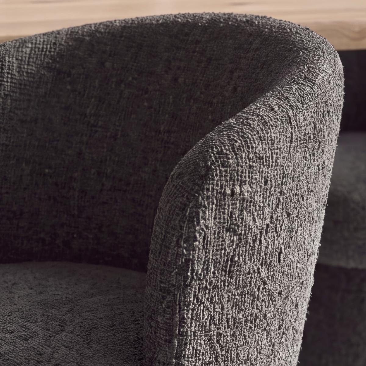 Armlehnstuhl Maylea Grau Webstoff Gepolstert - Grau, MODERN, Holz/Textil (61/60,5/81cm) - Bessagi Home