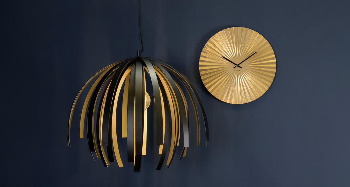 Wanduhr Sensu in Goldfarben - Goldfarben, MODERN, Metall (40cm) - Karlsson