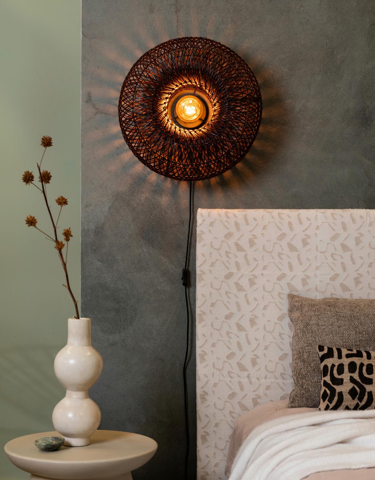 Stenska Svetilka Arizona, Bordo, Bambus - bordo, Basics, naravni materiali (50/23cm) - Good & Mojo