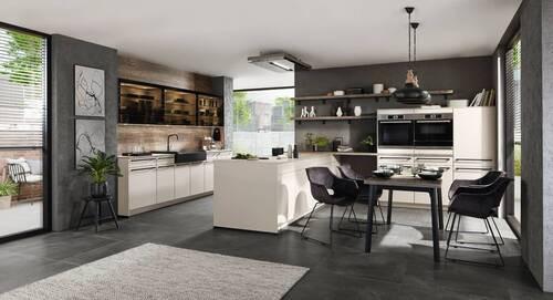 Bucătărie la comandă Easytouch - nisipiu, Modern, material pe bază de lemn - Nobilia