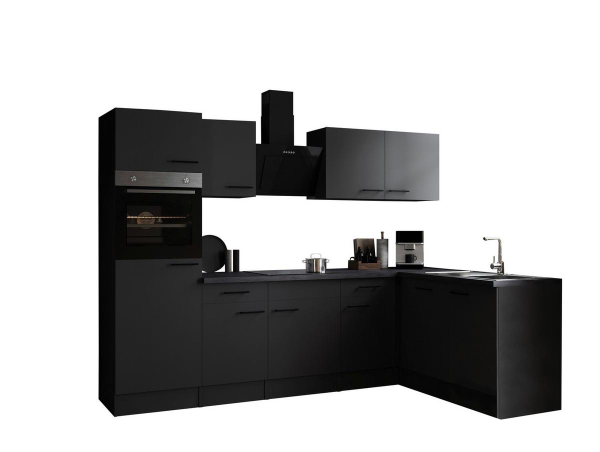 Kotna Kuhinja Z Aparati Oliver, 280x172cm - temno siva/črna, Design, kovina/leseni material (280/172cm) - Respekta