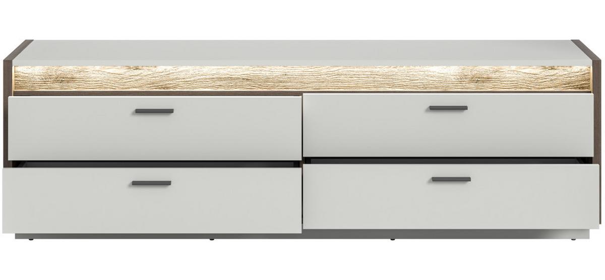 Lowboard Falcona Eiche dunkel /Grau ca. 58x187 cm - Design, Holzwerkstoff/Metall (58/187/43cm) - MID.YOU