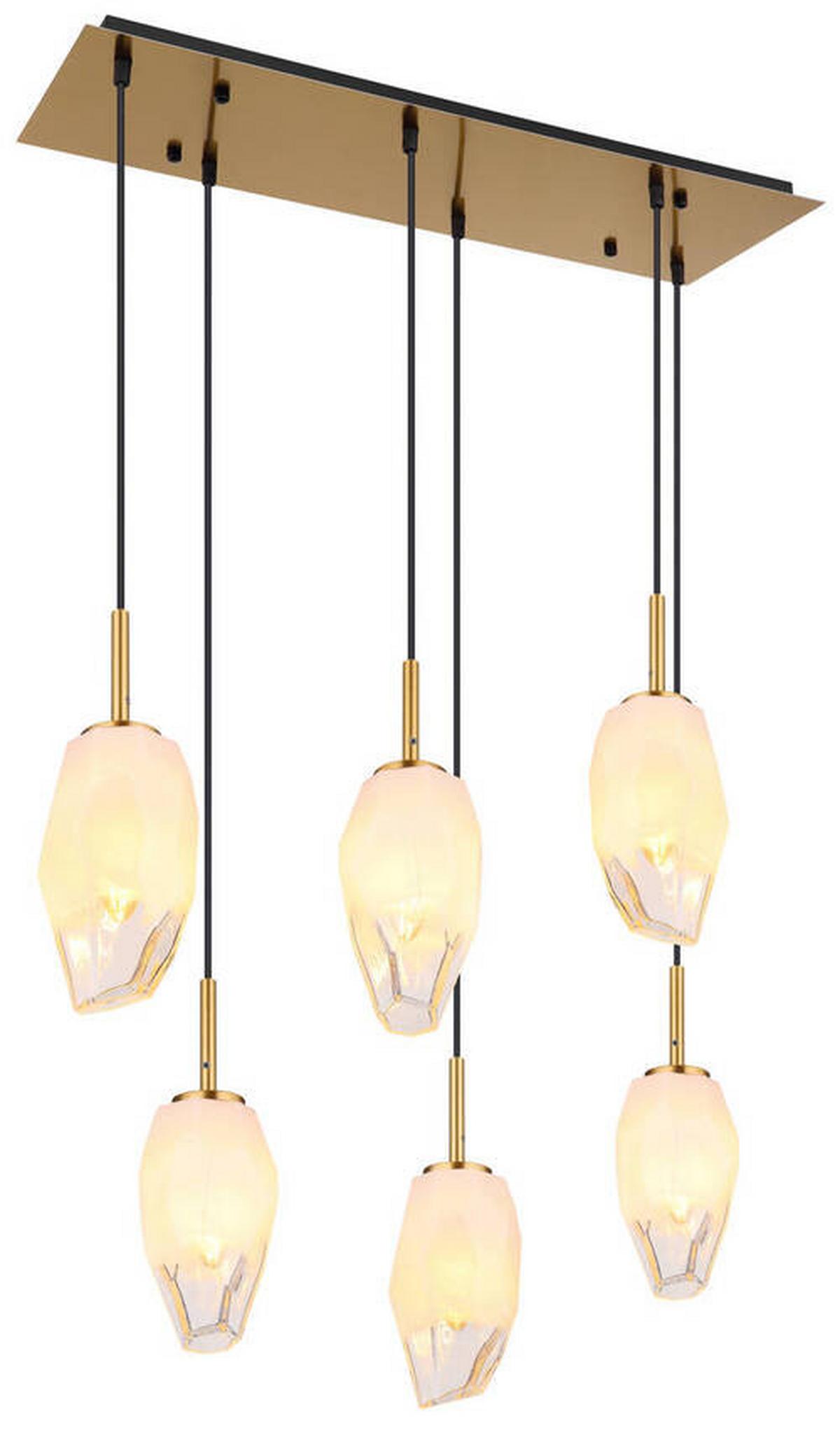 Hängeleuchte Barcley Messingfarben max. 7 Watt - Klar/Messingfarben, KONVENTIONELL, Glas/Metall (72/24/120cm) - Globo