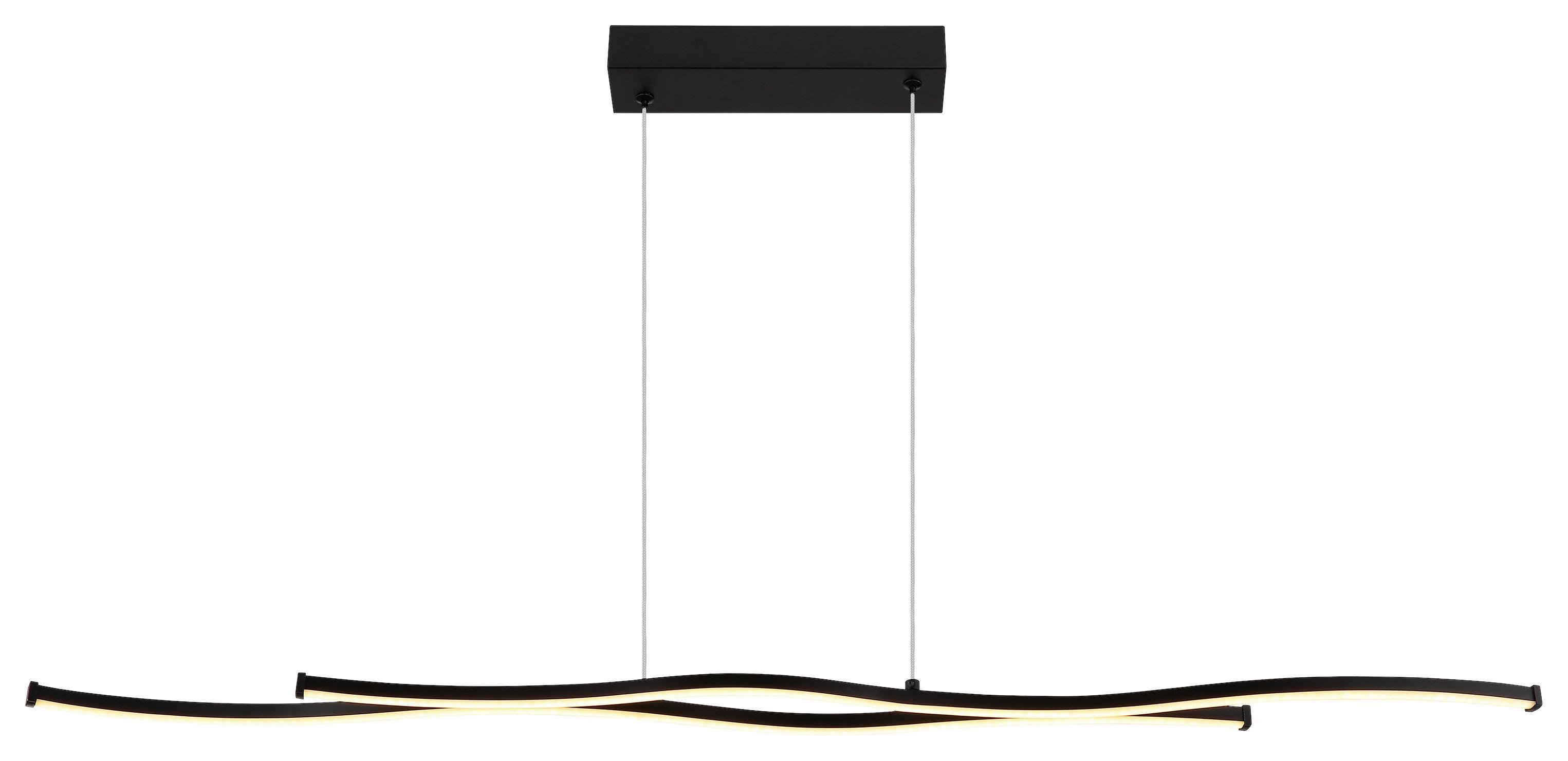 Led-hängeleuchte Opal/schwarz Max. 30 Watt - Opal/Schwarz, Modern, Kunststoff/Metall (110,4/8,6/120cm) - Mömax