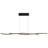 Led-hängeleuchte Opal/schwarz Max. 30 Watt - Opal/Schwarz, Modern, Kunststoff/Metall (110,4/8,6/120cm) - Mömax