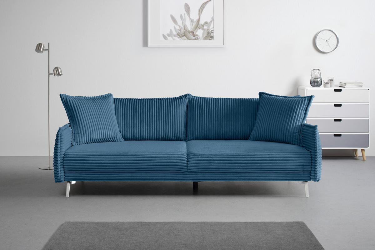 Mega Sofa Kiss - boje kroma/plava, Moderno, drvo/metal (241/90/117cm) - Mömax