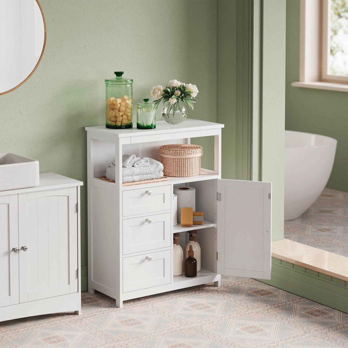 MIDISCHRANK FLOOR CABINET - Chromfarben/Weiß, MODERN, Holzwerkstoff/Metall (60/80/30cm) - MID.YOU