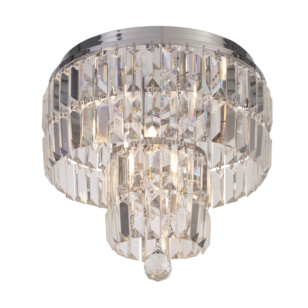 Fürdőszobai Mennyezeti Lámpa Empire 61321-4cc - krómszínű, Design, üveg/fém (34/33cm)