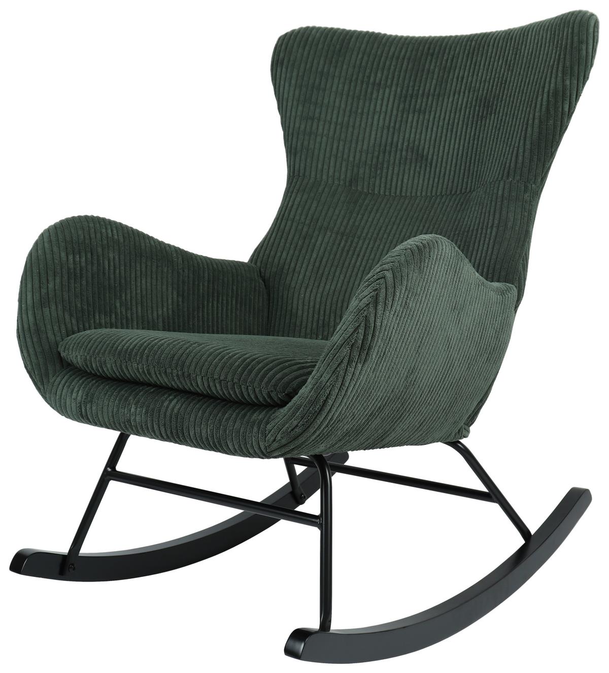 Gugalni Fotelj Granny, Zelena - črna/zelena, Moderno, kovina/tekstil (67/92/85cm)
