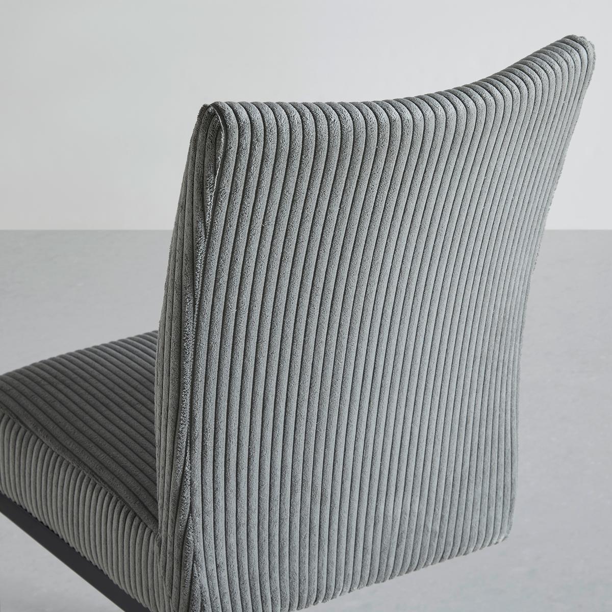 Schwingstuhl Nelia Grau Cord Gepolstert - Schwarz/Grau, MODERN, Holz/Textil (45/95/60cm) - Bessagi Home