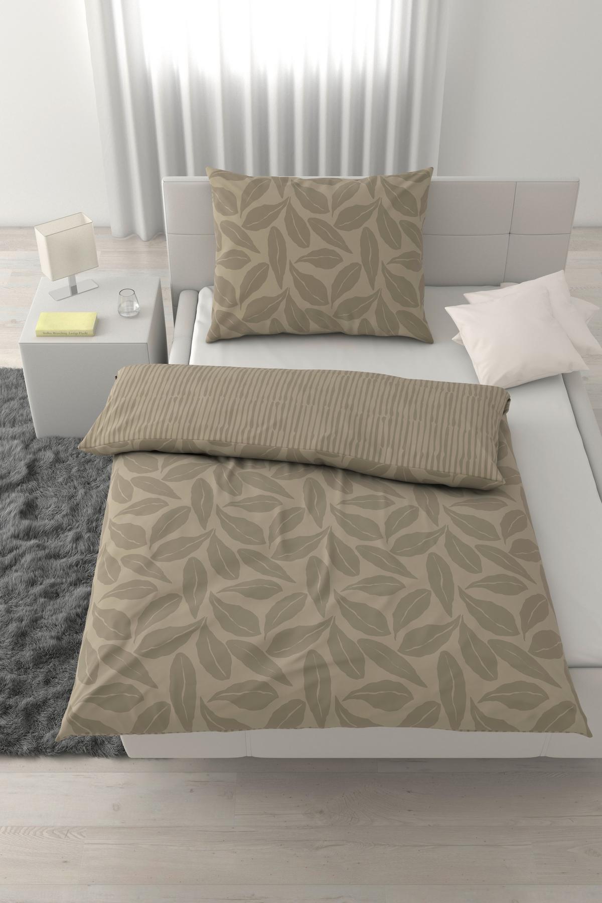 Bettwäsche Nature Home Wende Grün ca. 140x200cm - Grün, Textil (140/200cm) - Mömax