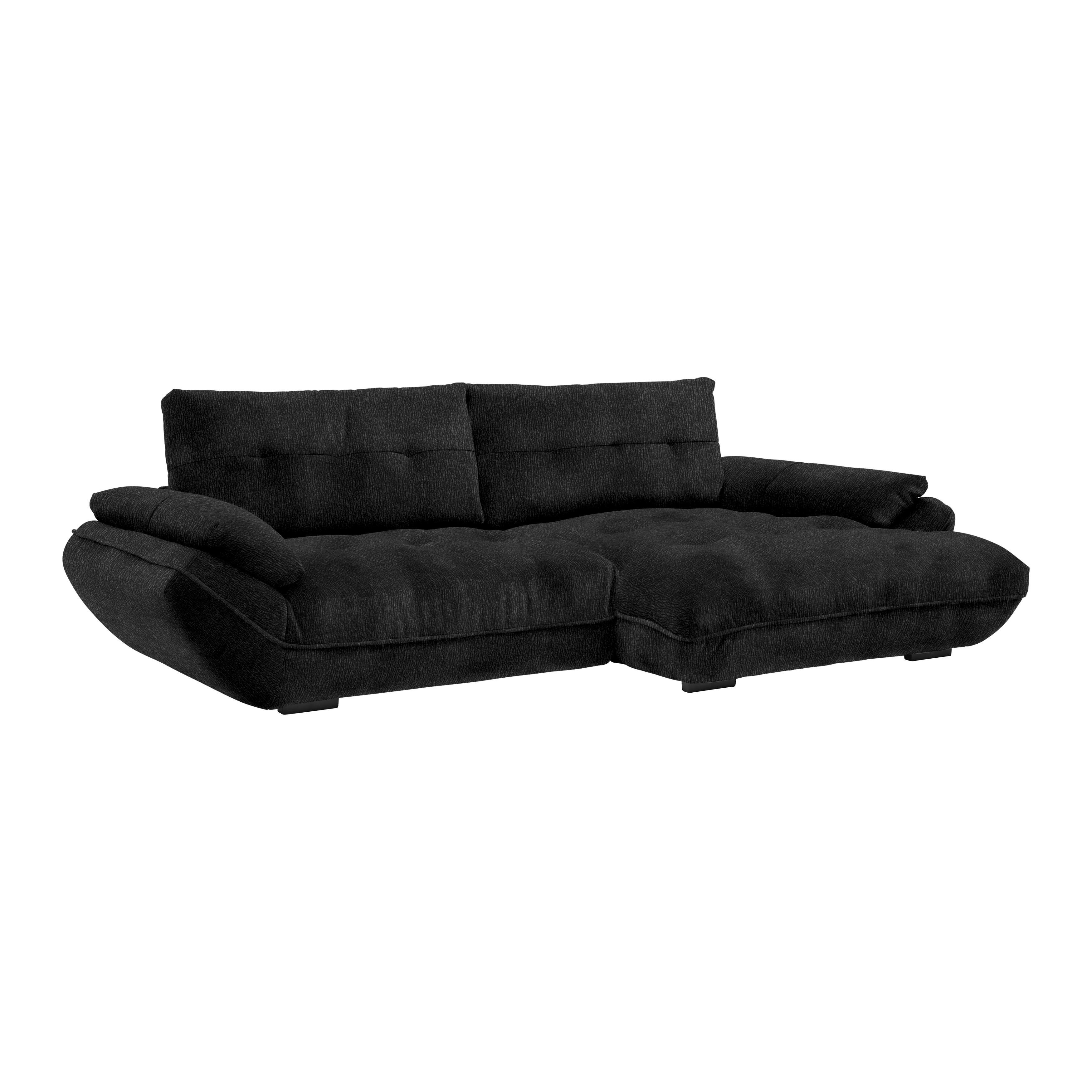 Wohnlandschaft Vivo Schwarz - Schwarz, MODERN, Kunststoff/Textil (317/63/179cm) - Premium Living