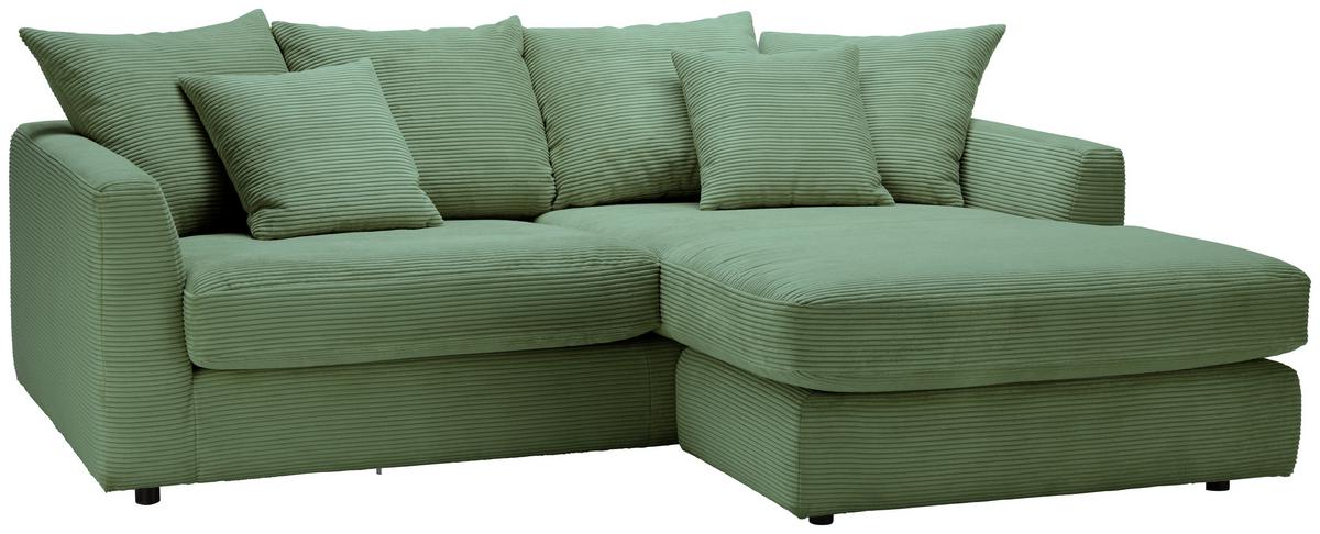 NAROŻNIK DONATO - czarny/oliwkowa zieleń, Design, tworzywo sztuczne/tkanina (235/175cm) - home24