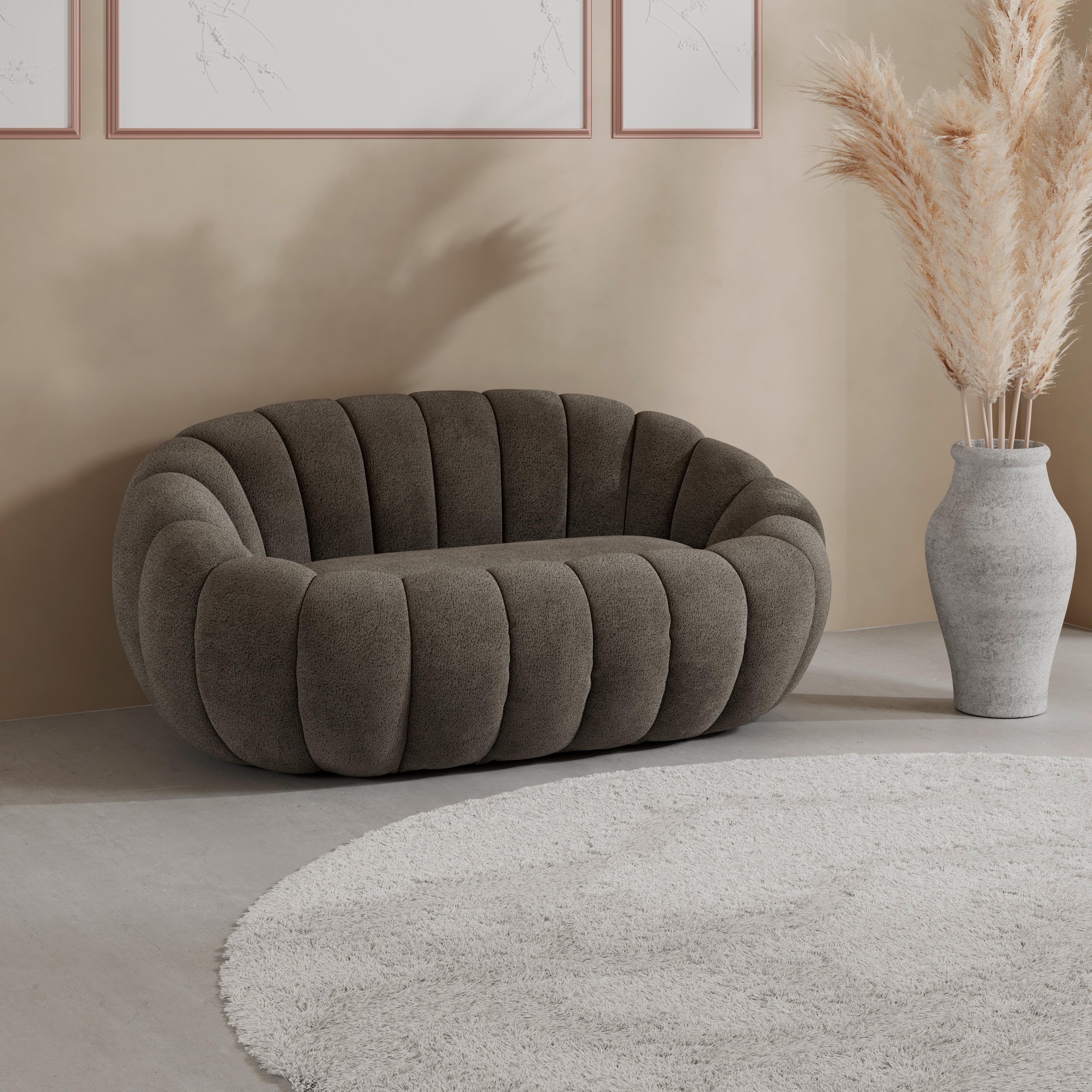 Sofa Lena Chenille Dunkelgrau - Hellbraun/Dunkelgrau, MODERN, Holz/Textil (150/62/92cm) - Bessagi Home