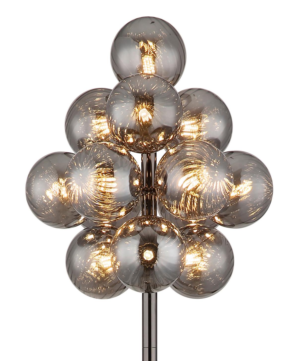 STEHLEUCHTE 56146SG CONOR - Schwarzchrom/Schwarz, Design, Glas/Kunststoff (39,5/160cm) - Globo